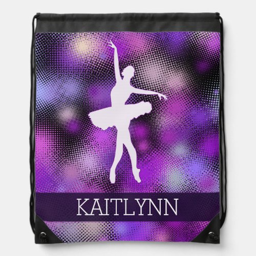 Very Purple Dancer Half_Tone Drawstring Bag