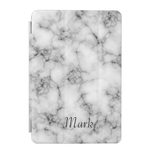 Very realistic White Marble Custom Monogram iPad Mini Cover
