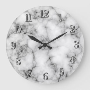 Very realistic White Marble Pattern Large Clock