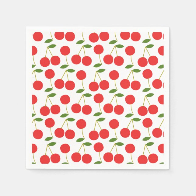 Very Red Cherry Paper Napkin (Front)