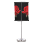 Very Red Rose on Black Table Lamp (Back)