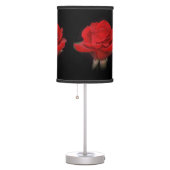 Very Red Rose on Black Table Lamp (Right)