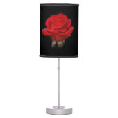 Very Red Rose on Black Table Lamp (Front)