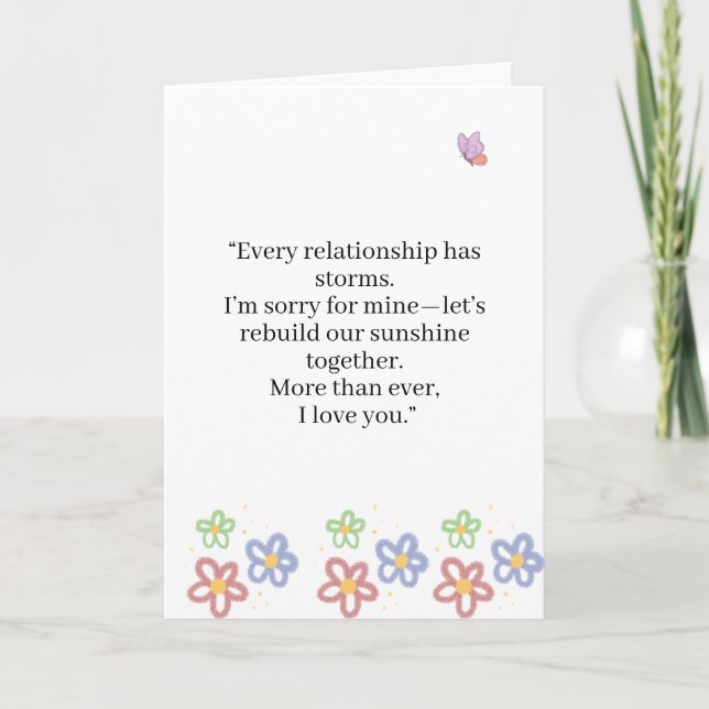 very Relationship Faces Storms Love Quote Card (Front)