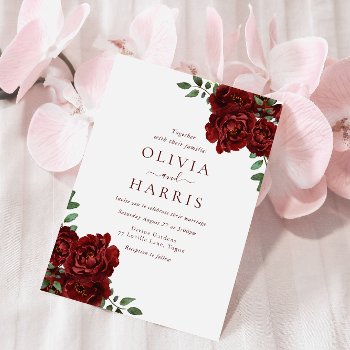 Very Romantic Red Roses Wedding Invitation by Nicheandnest at Zazzle