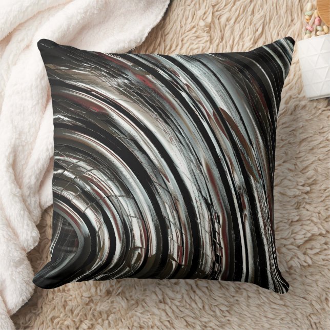 Very rustic silvery stripes or circular cutouts    throw pillow (Blanket)