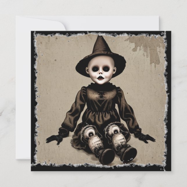 Very Scary Creepy Doll Halloween Party Invitation (Front)