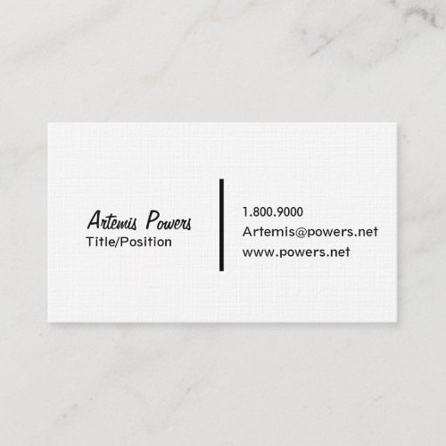 Very Simple Front Only Business Card