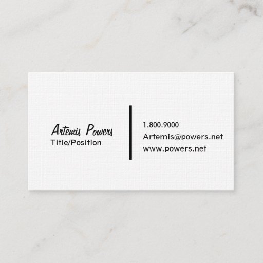 Customizable Very Simple Front Only Business Card