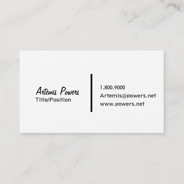 Very Simple Front Only Business Card (Front)