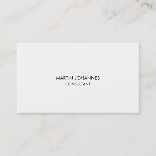 Very Simple Plain Style Black White Business Card