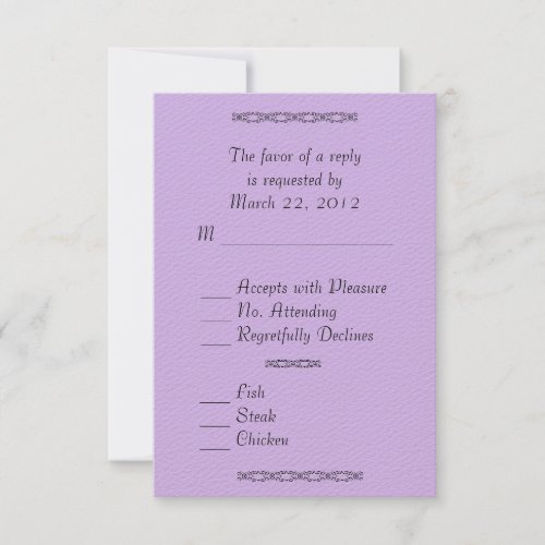 Very Soft Violet Wedding RSVP