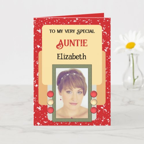 Very special auntie add photo name red card