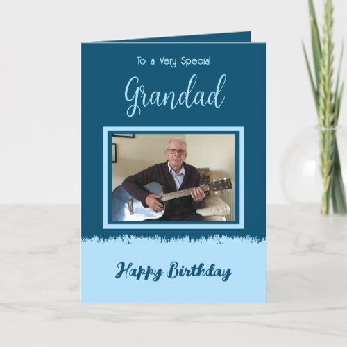 Very special Grandad happy birthday blue Card