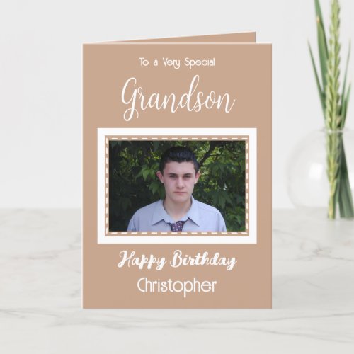 Very special Grandson photo brown birthday