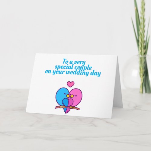 VERY SPECIAL LOVEBIRDS ON WEDDING DAY  CARD
