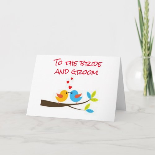 VERY SPECIAL LOVEBIRDS ON WEDDING DAY  CARD