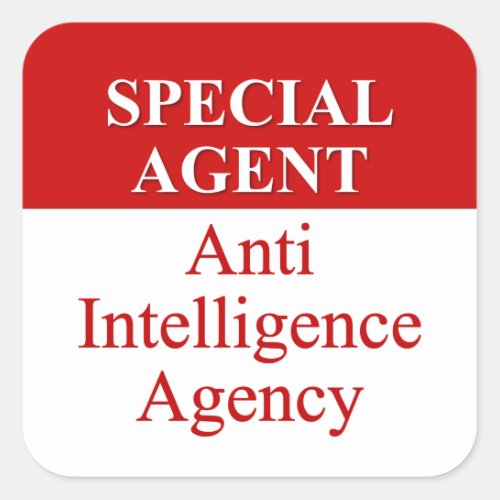 Very Special Secret Agent 3 Square Sticker