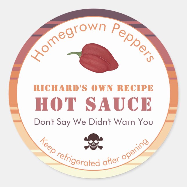 Very Spicy Skull And Crossbones Hot Sauce Label (Front)