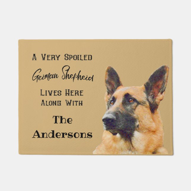 Very Spoiled German Shepherd Dog Doormat (Front)