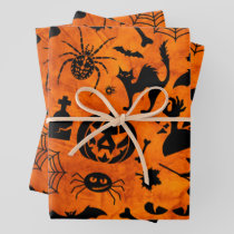 Very Spooky Halloween Witch, Black Cat, Pumpkin  Wrapping Paper Sheets