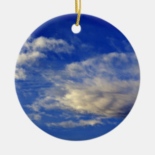 Very structured cloud in a beautiful blue sky ceramic ornament