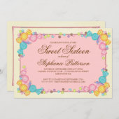Very Sweet Candy Themed Sweet Sixteen Birthday Invitation (Front/Back)