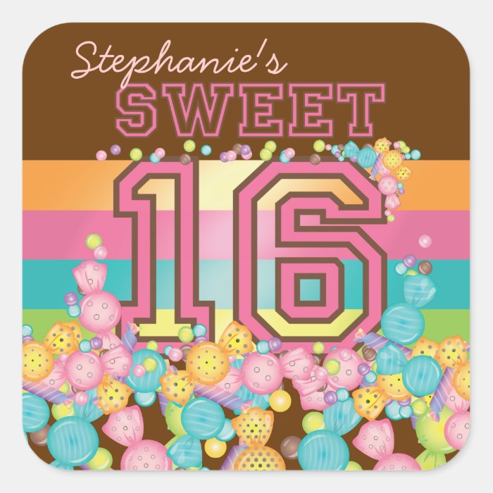 Very Sweet Colorful Candy Collection Birthday Stickers