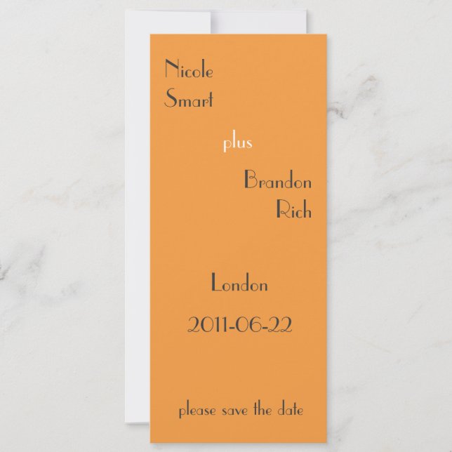 Very Tangerine Save The Date (Front)