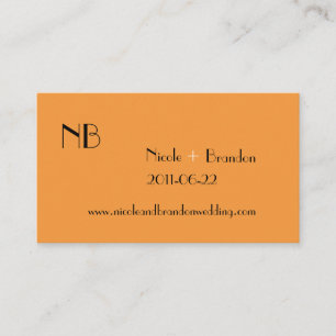 Very Tangerine Wedding Website Card