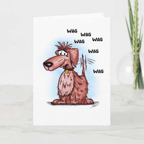 Very Thankful Cartoon Dog Thank You Card