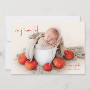 Very Thankful Fall Autumn Birth Announcement