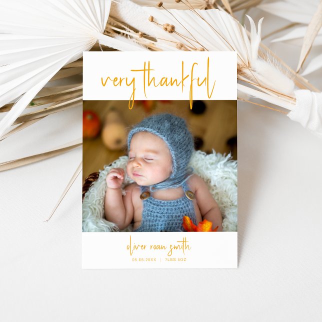 Very Thankful Fall Autumn Birth Announcement (Creator Uploaded)