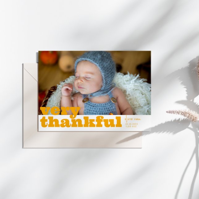 Very Thankful Fall Autumn Birth Announcement (Creator Uploaded)