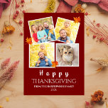 Very Thankful | Fall thanksgiving family 4 photo Holiday Card