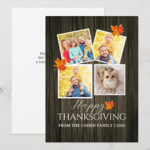 Very Thankful Fall thanksgiving family photo Holiday Card
