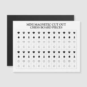 Very tiny mini magnetic card chess board pieces