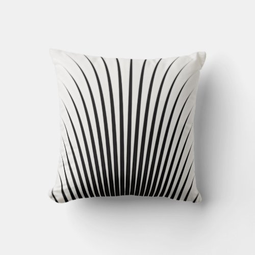 Very Unique Black White Silver Grey Stripe Pattern Throw Pillow