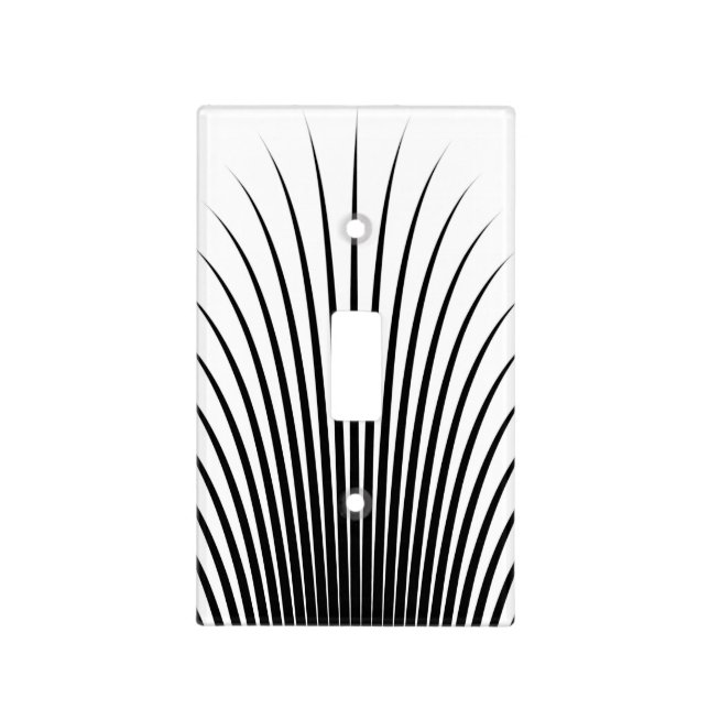 Very Unique Black White Stripe Pattern Light Switch Cover (Front)