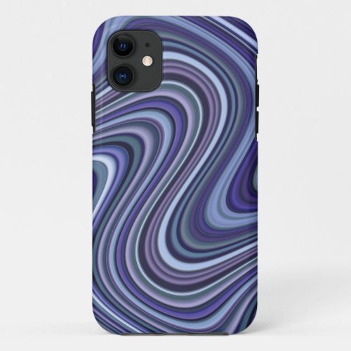 Very Unique Blue Shade Curvy Line Pattern iPhone 11 Case