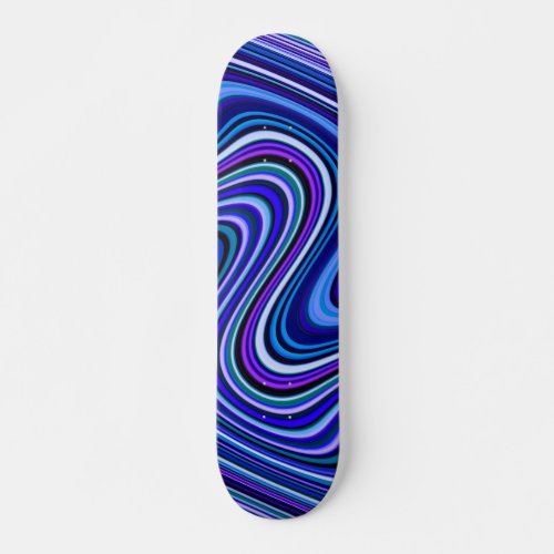 Very Unique Blue Shade Curvy Line Pattern Skateboard