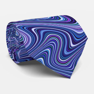 Very Unique Blue Shade Curvy Line Pattern Tie