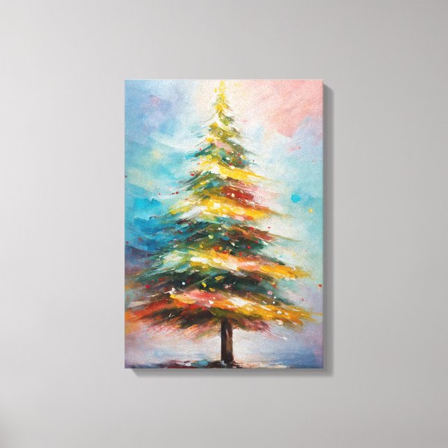 Very unique colourful Christmas tree Canvas Print (Front)