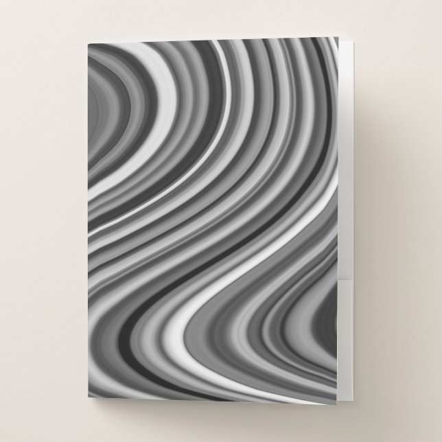 Very Unique Curvy Lined Pattern Pocket Folder (Front)