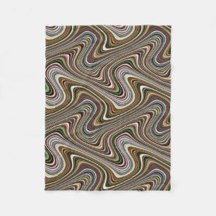 Very Unique Multi-Color Curvy Line Pattern Fleece Blanket