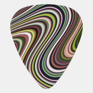 Very Unique Multi-Color Curvy Line Pattern Guitar Pick