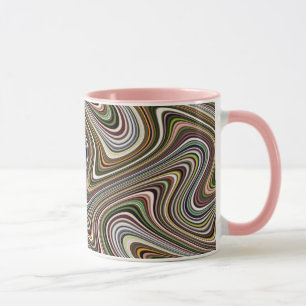 Very Unique Multi-Color Curvy Line Pattern Mug