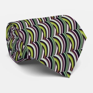Very Unique Multi-Color Curvy Line Pattern Neck Tie