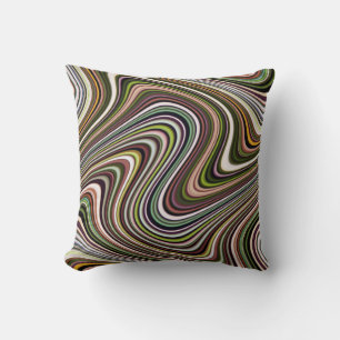 Very Unique Multi-Color Curvy Line Pattern Throw Pillow