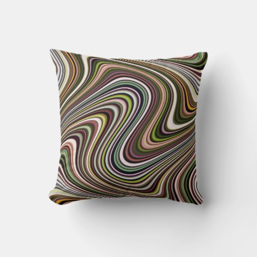 Very Unique Multi_Color Curvy Line Pattern Throw Pillow